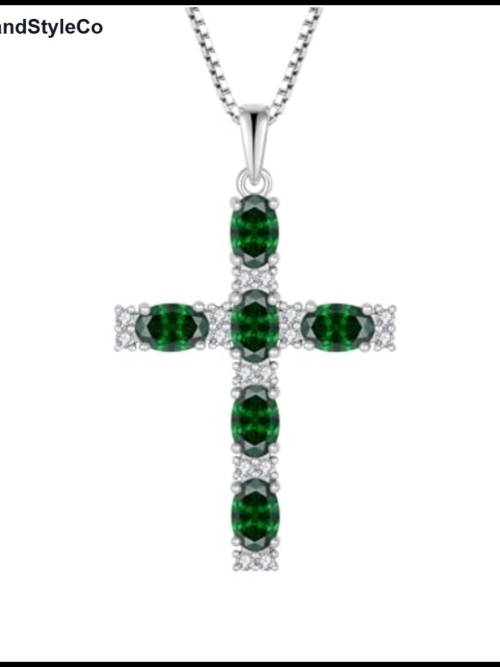 925 Sterling Silver Cross Necklace 18k White Gold Plated CZ Pendant